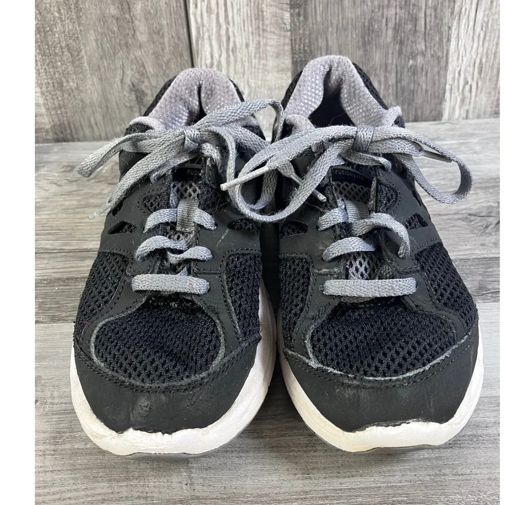 Nike Fusion Lite Kids Running Shoes Black Grey 599292-001 Size 13C